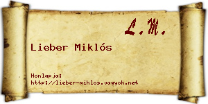 Lieber Miklós névjegykártya