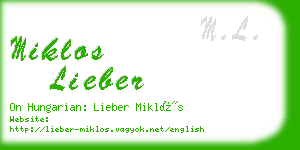 miklos lieber business card
